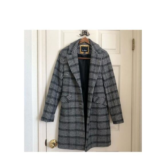 New Sam Edelman Large Houndstooth Wool Blend Coat Jacket Womens NWT - Picture 2 of 2